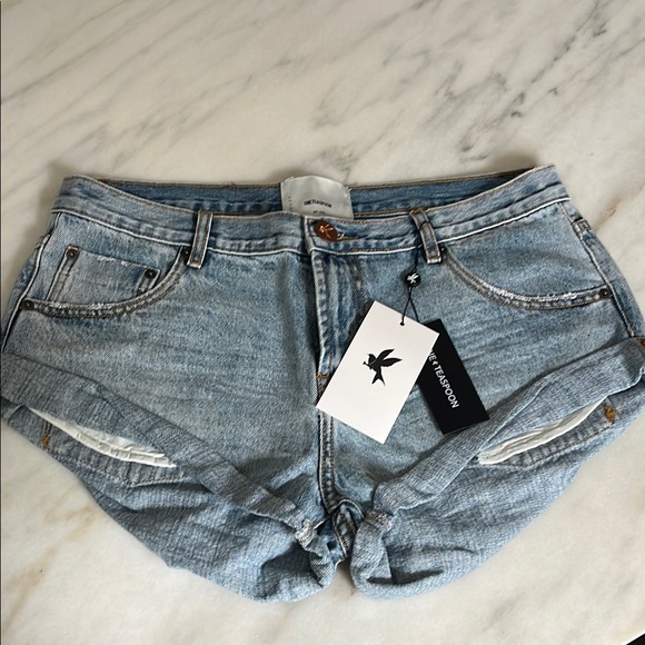 NWT One Teaspoon denim shorts in ocean bandits